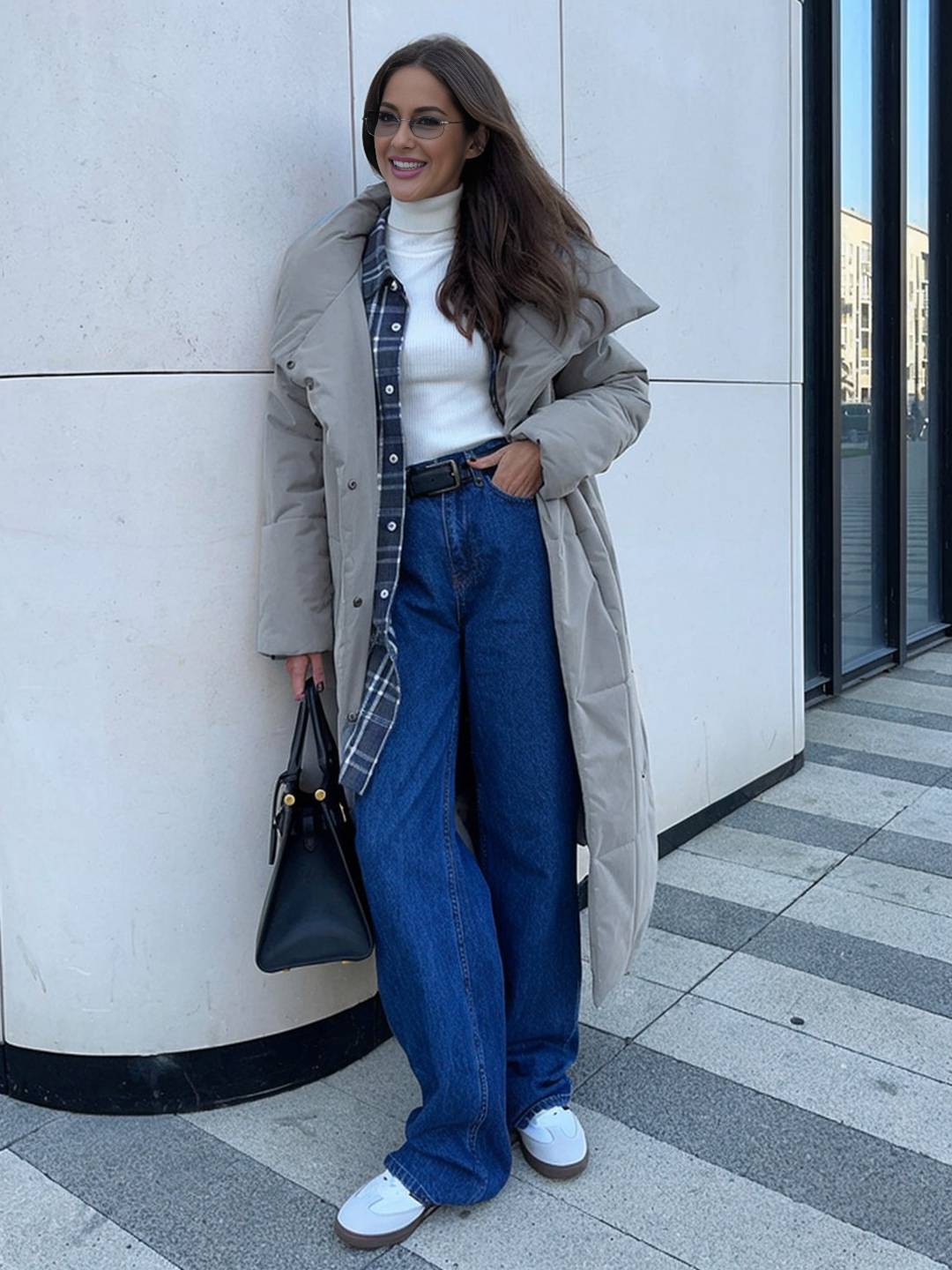 Cocolii doudoune longue femme hiver ceinturée manteau matelassé chaud col montant décontracté veste puffer élégante