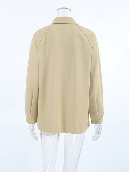 Cocolii court trench-coat unicolore boutonnage col revers manches longues femme élégant décontracté veste