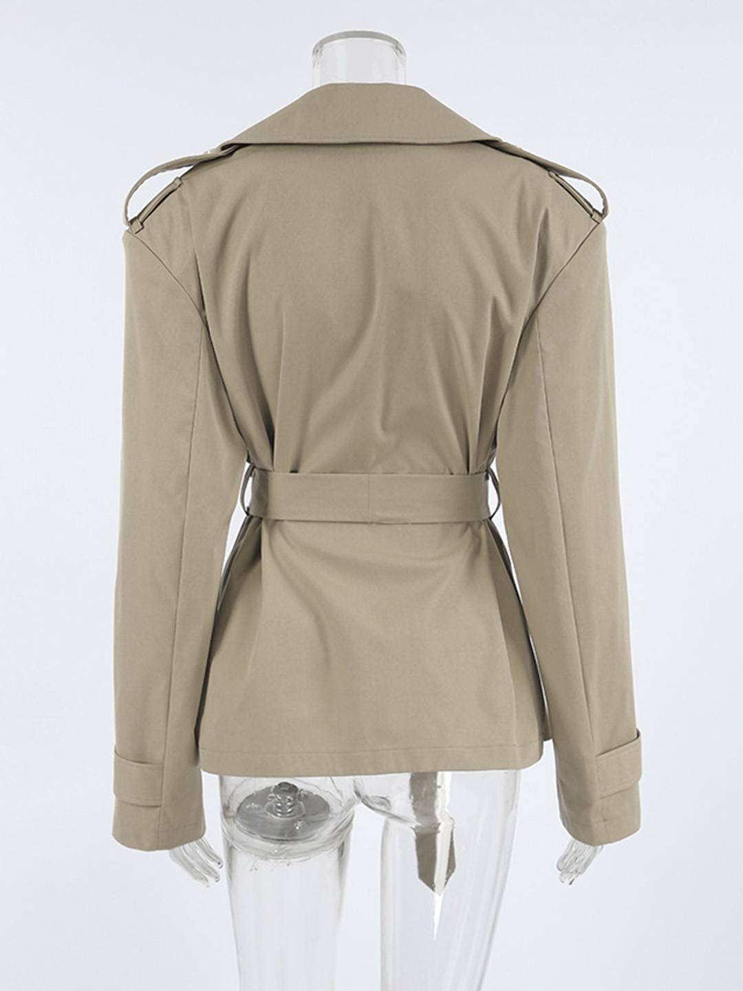 Cocolii court trench femme en coton boutons ceinture manches longues élégant décontracté mi-saison veste pour automne