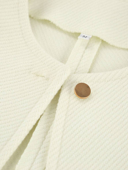 Cocolii court veste unicolore boutonnage col rond manches longues femme élégant décontracté automne manteau