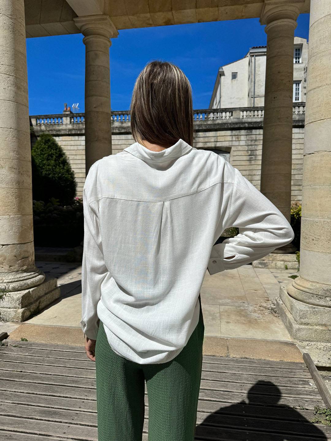 Cocolii ensembles avec pantalon boutonnage poches manches longues blouse chemise femme casual décontracté tenu