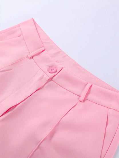 Cocolii ensembles femme blazer poches plume col revers manches longues et pantalon larges jambes évasé de soirée