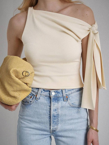 Cocolii t-shirt cropped unicolore strappy sans manches femme élégant simple décontracté mode casual blouse