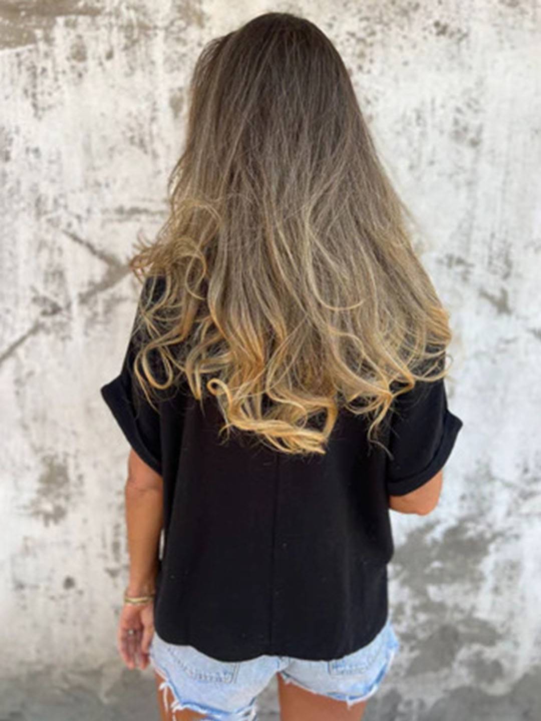 Cocolii t-shirt unicolore coton lin col rond manches courtes femme simple décontracté mode casual hauts