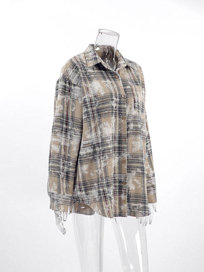 Cocolii surchemise femme coton col chemise manches longues femme vintage décontracté oversized blouse