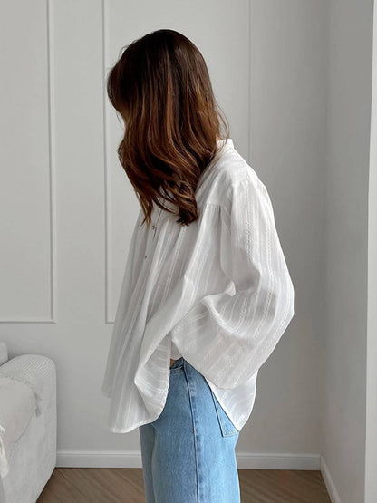 Cocolii chemise coton boutonnage col chemise manches bouffantes manches longues femme élégant vintage décontracté blouse