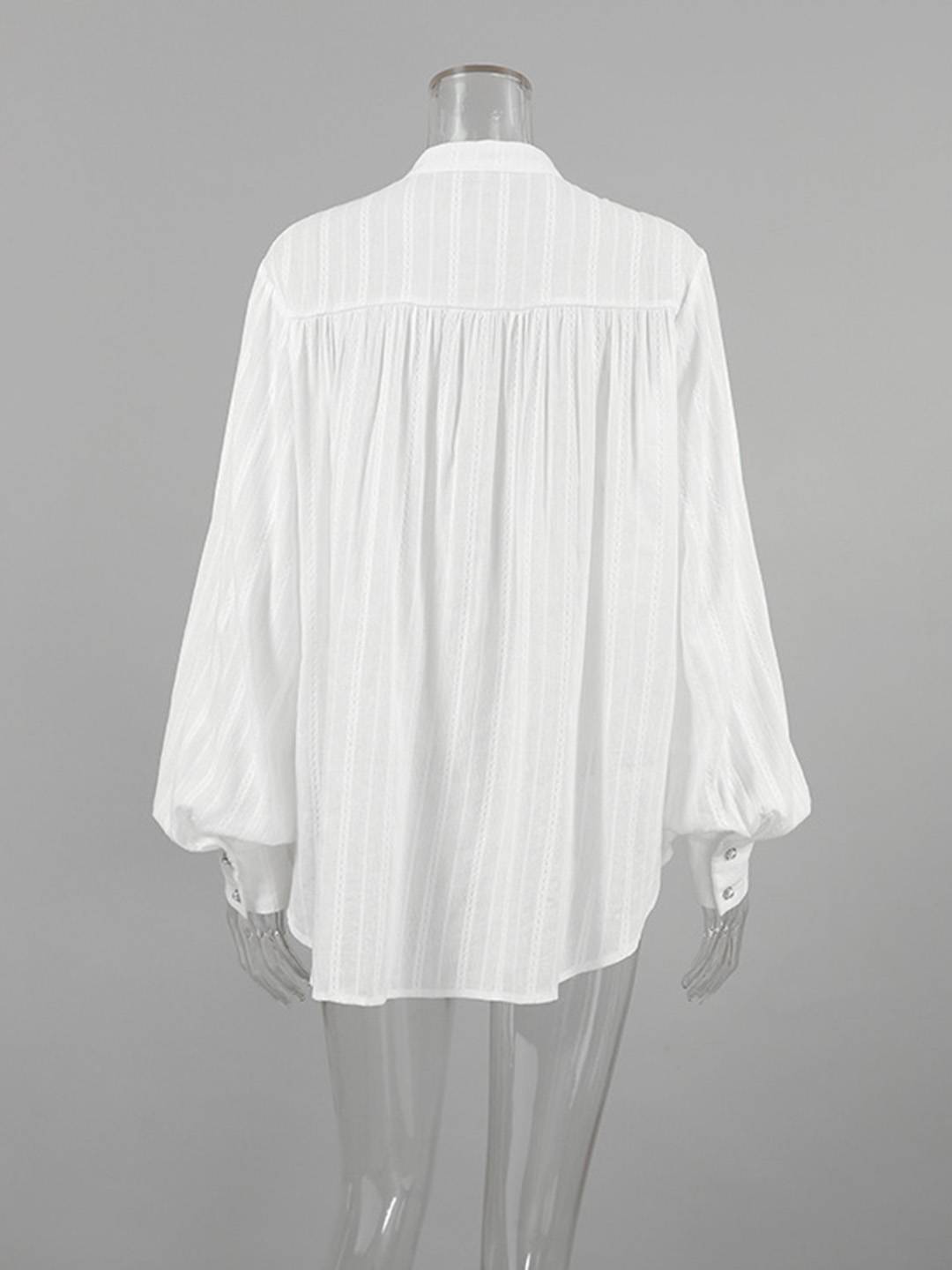 Cocolii chemise coton boutonnage col chemise manches bouffantes manches longues femme élégant vintage décontracté blouse