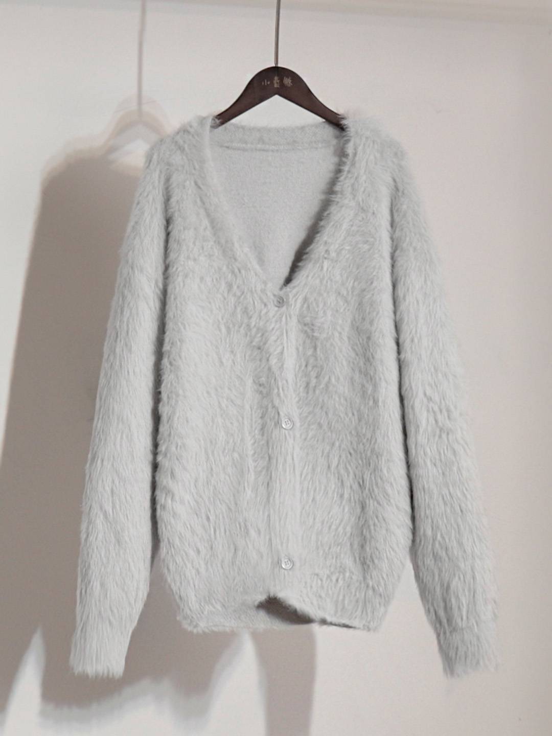 Cocolii Cardigans femme moelleux oversized boutonnage v-cou manches longues doux élégant décontracté vintage pull chaud