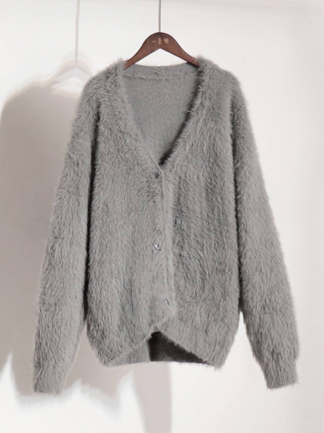 Cocolii Cardigans femme moelleux oversized boutonnage v-cou manches longues doux élégant décontracté vintage pull chaud