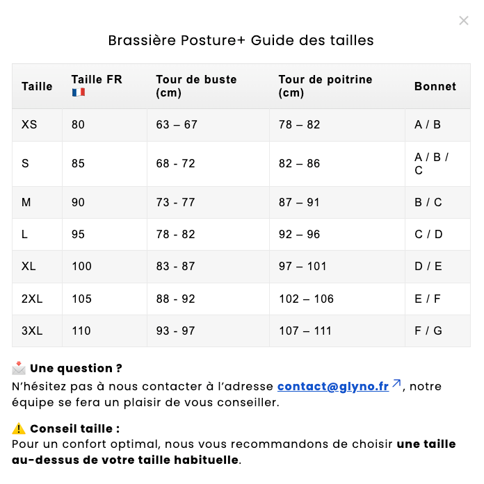 Brassière Posture+