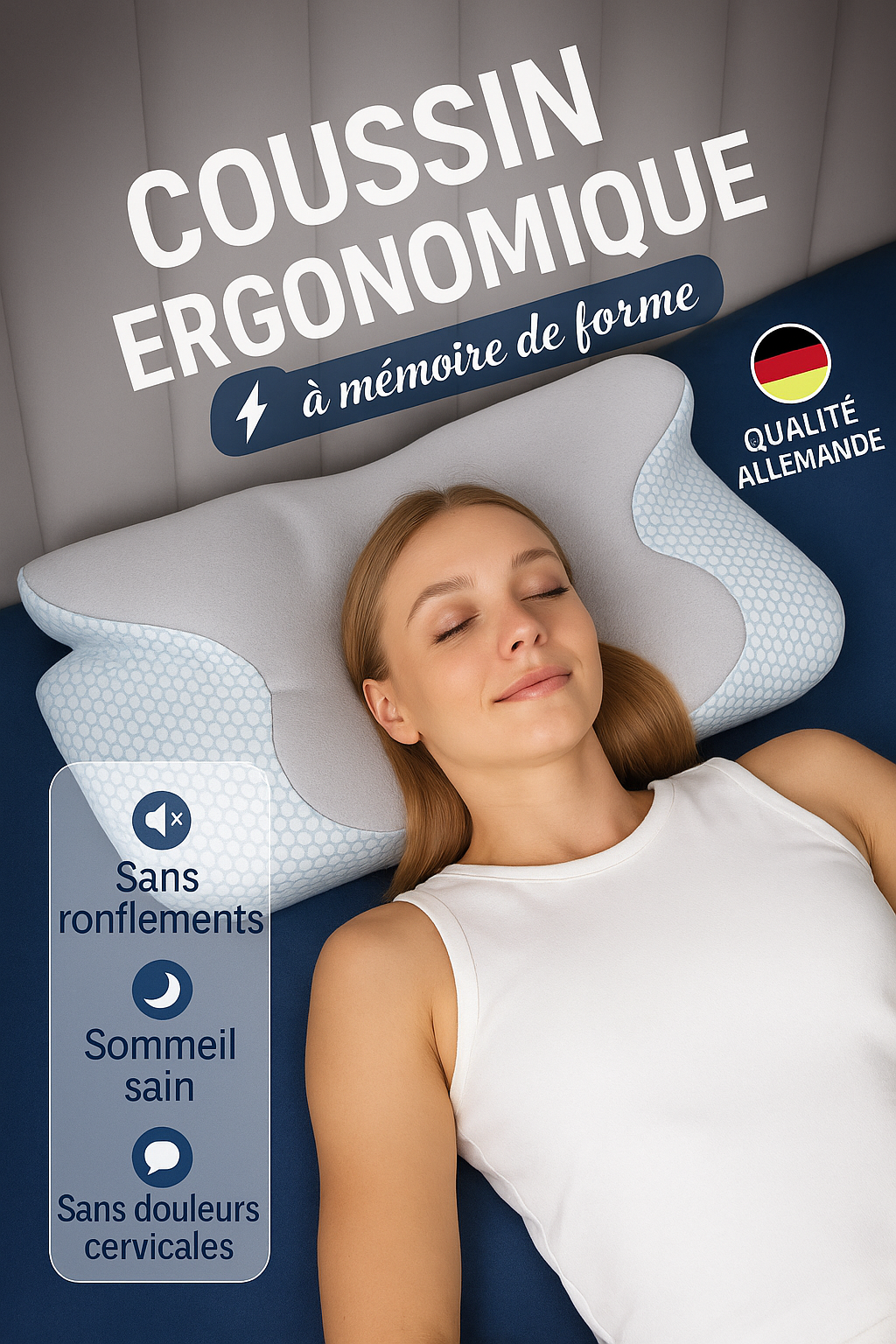 Oreiller Ergonomique à Mémoire de Forme