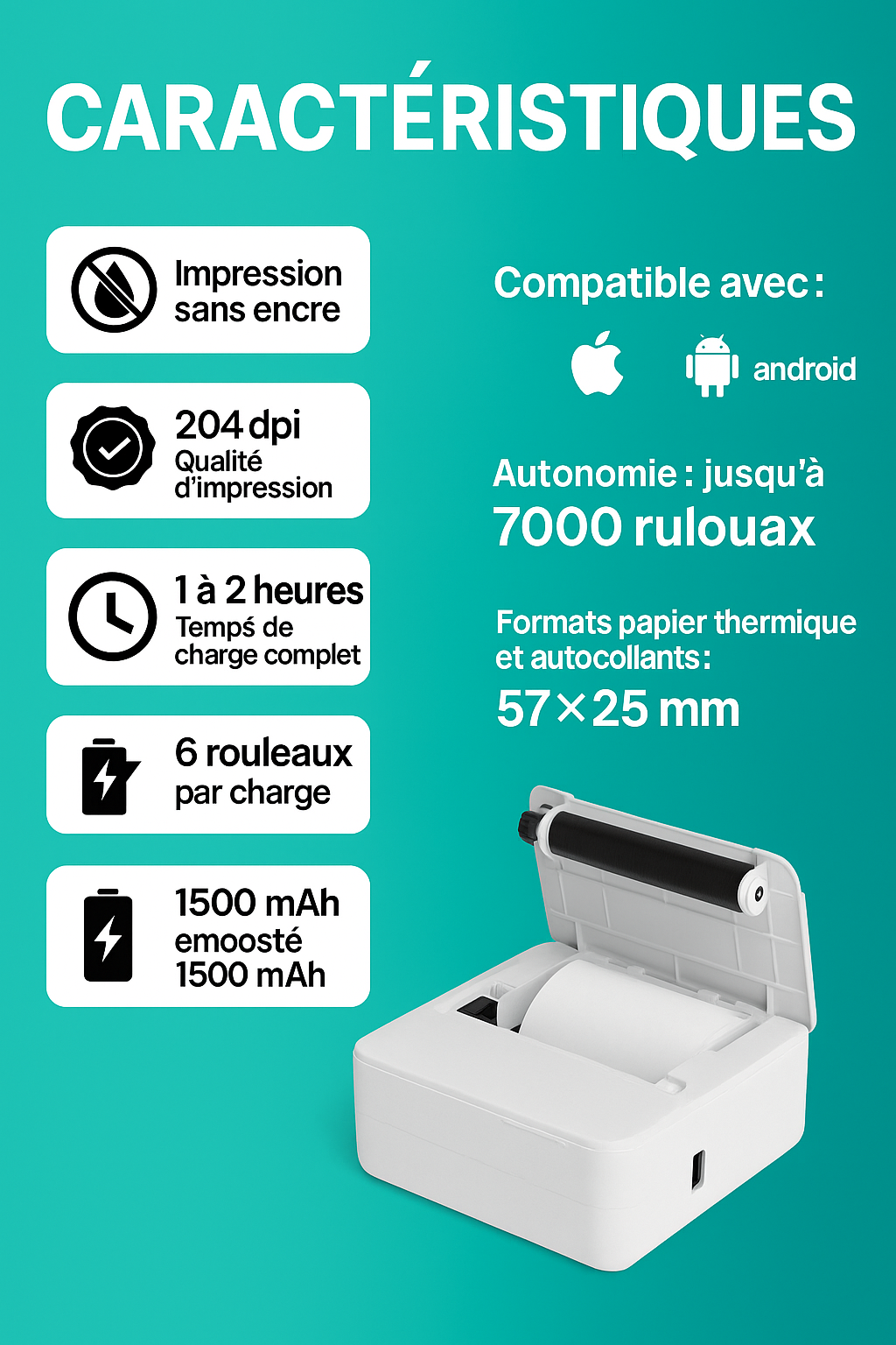 Mini imprimante portable
