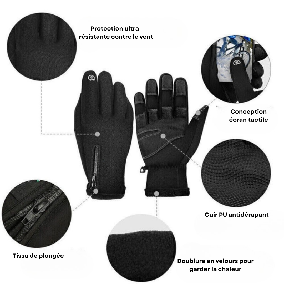 Gants chauffants pour hommes & femmes | Imperméables, tactiles & idéals pour le ski, le cyclisme & les activités hivernales