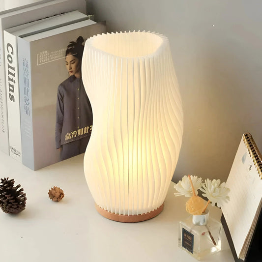 LumiTacto™ – Lampe de Table  Dimmable Tactile en Bois Naturel