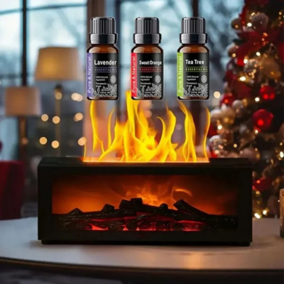 Diffuseur d’arômes effet flamme (3 flacons d’huiles essentielles inclus) | RONDOR