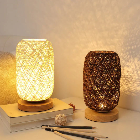 RattaLume™ – Lampe de Table Rattan Éclat Bohème