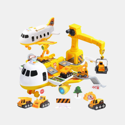 Avion Jouet Interactif avec Voitures – Set de Jeu et Rangement de Véhicules pour Tout - Petits - Rondor