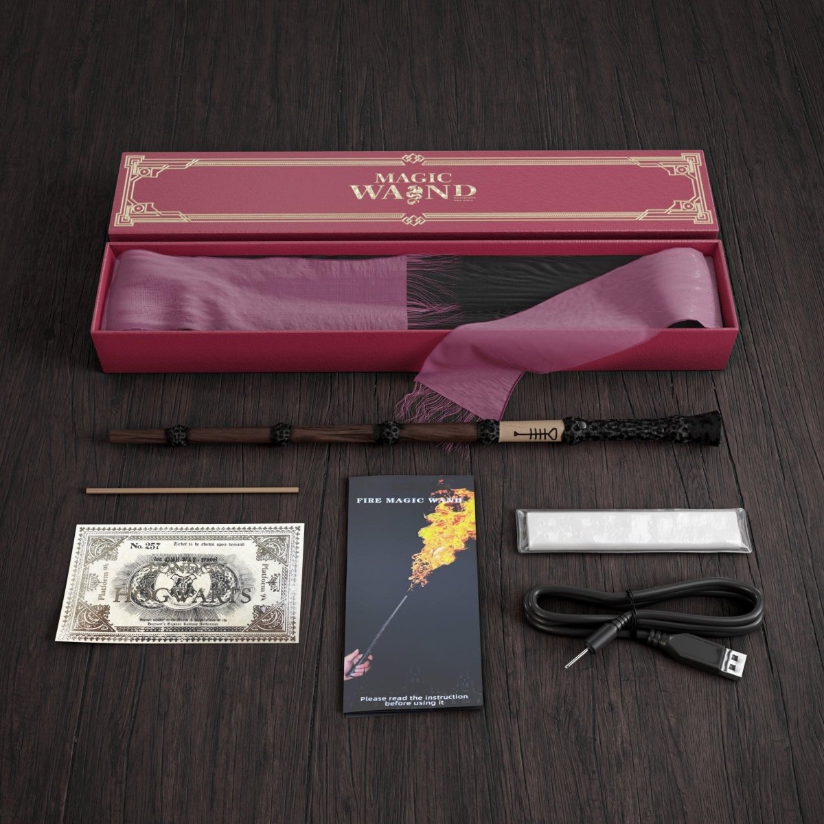 Baguette Magique À Effets De Flammes Pour Cosplay Et Spectacles De Magie - Rondor