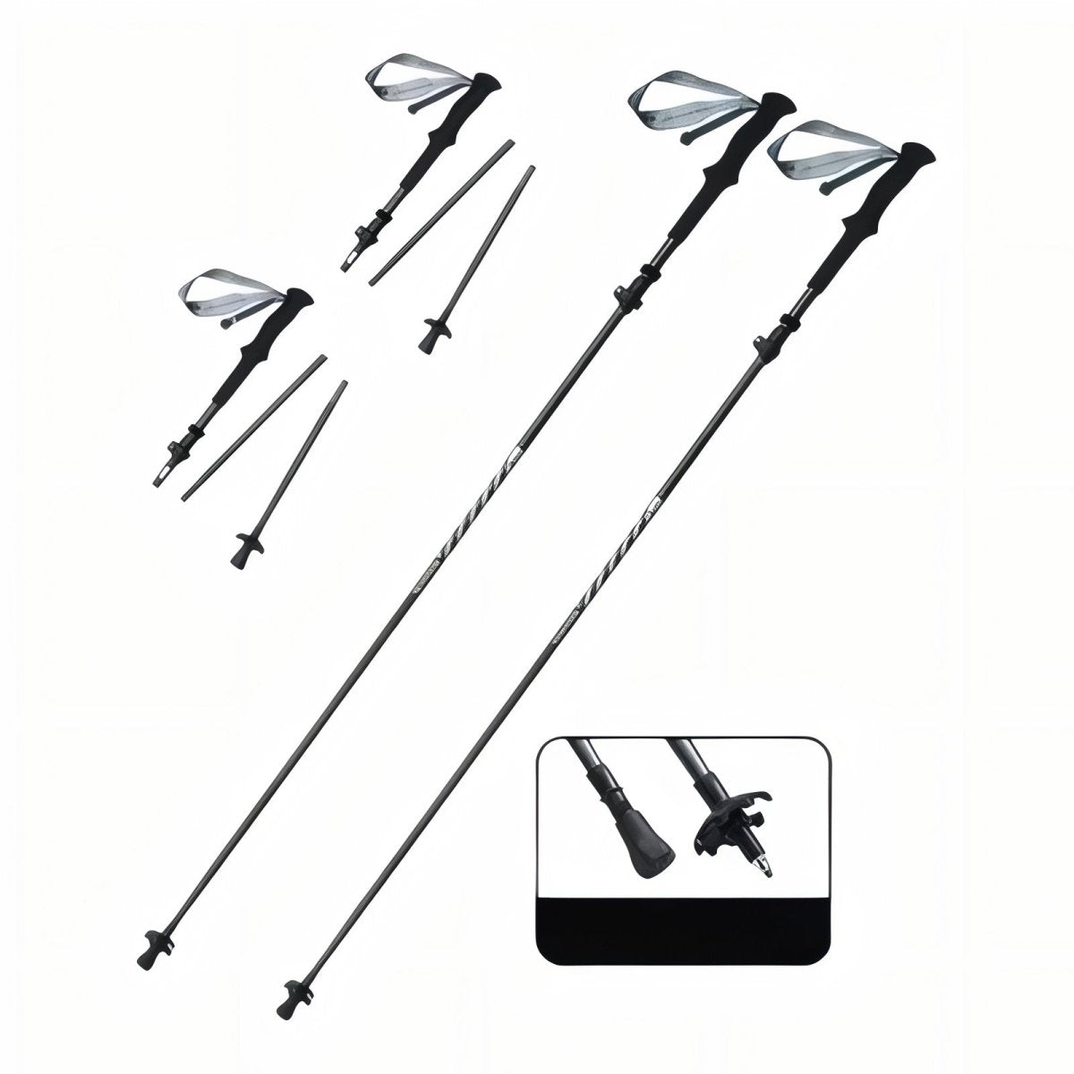 Bâton de Randonnée Pliable Carbone - Rondor