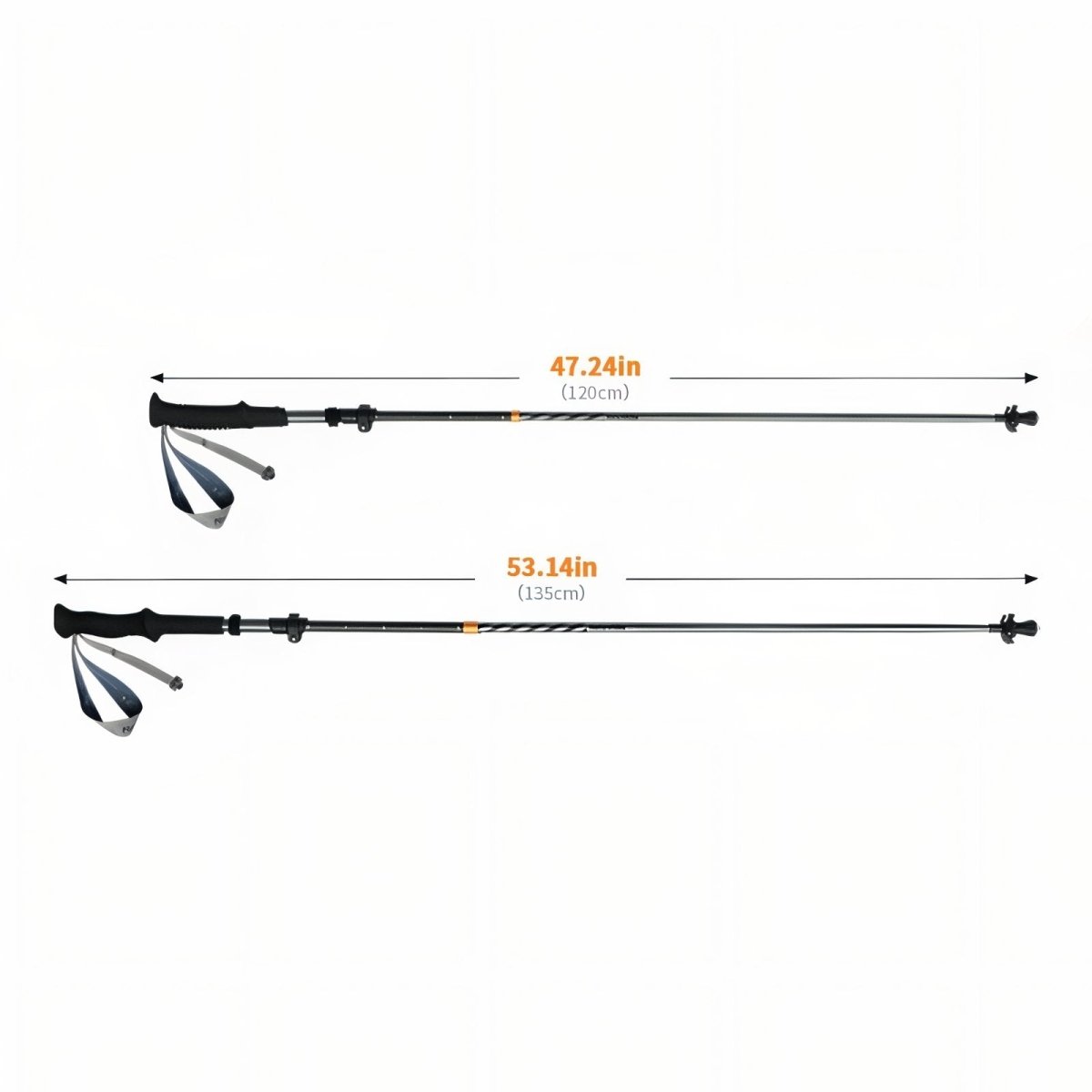 Bâton de Randonnée Pliable Carbone - Rondor