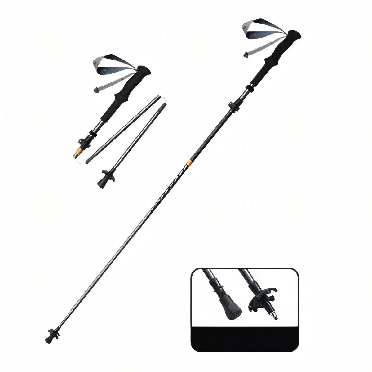 Bâton de Randonnée Pliable Carbone - Rondor