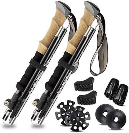 Bâtons de Randonnées/Trekking - Bâtons de Marche Pliable Antichoc Télescopique en Aluminium - Ultra - Léger - Rondor