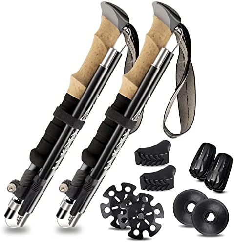 Bâtons de Randonnées/Trekking - Bâtons de Marche Pliable Antichoc Télescopique en Aluminium - Ultra - Léger - Rondor