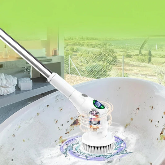Brosse à récurer électrique, brosse de nettoyage numérique avec 8 têtes interchangeables - Rondor