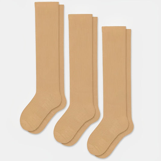 Chaussettes de Compression Sans Couture | Confort & Circulation Optimale – Beige - Rondor