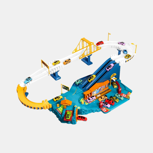Circuit de Course Puzzle Aventure – Tapis de Jeu de Voiture à Encastrer pour Enfants - Rondor