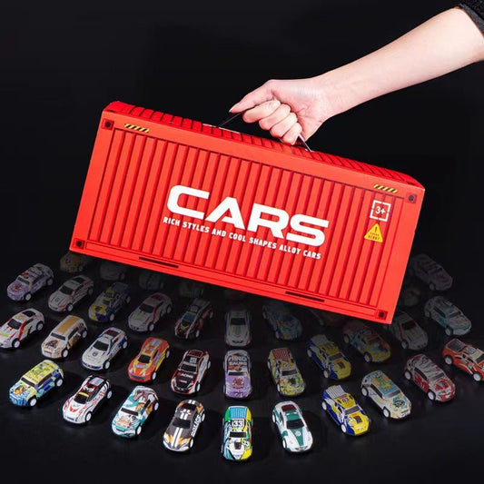 Coffret 48 Mini Voitures à Rétrofriction avec Garage Intégré - Rondor