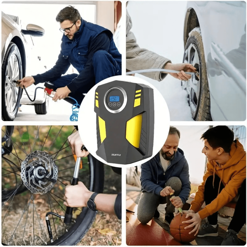 Compresseur à air portable LED – Gonfleur pneus voiture et moto - Rondor
