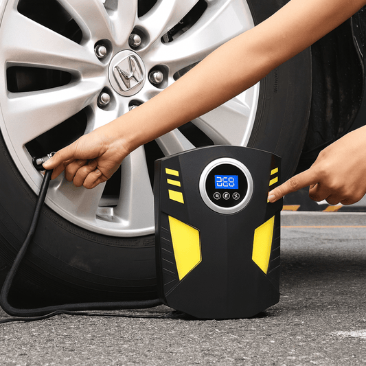 Compresseur à air portable LED – Gonfleur pneus voiture et moto - Rondor