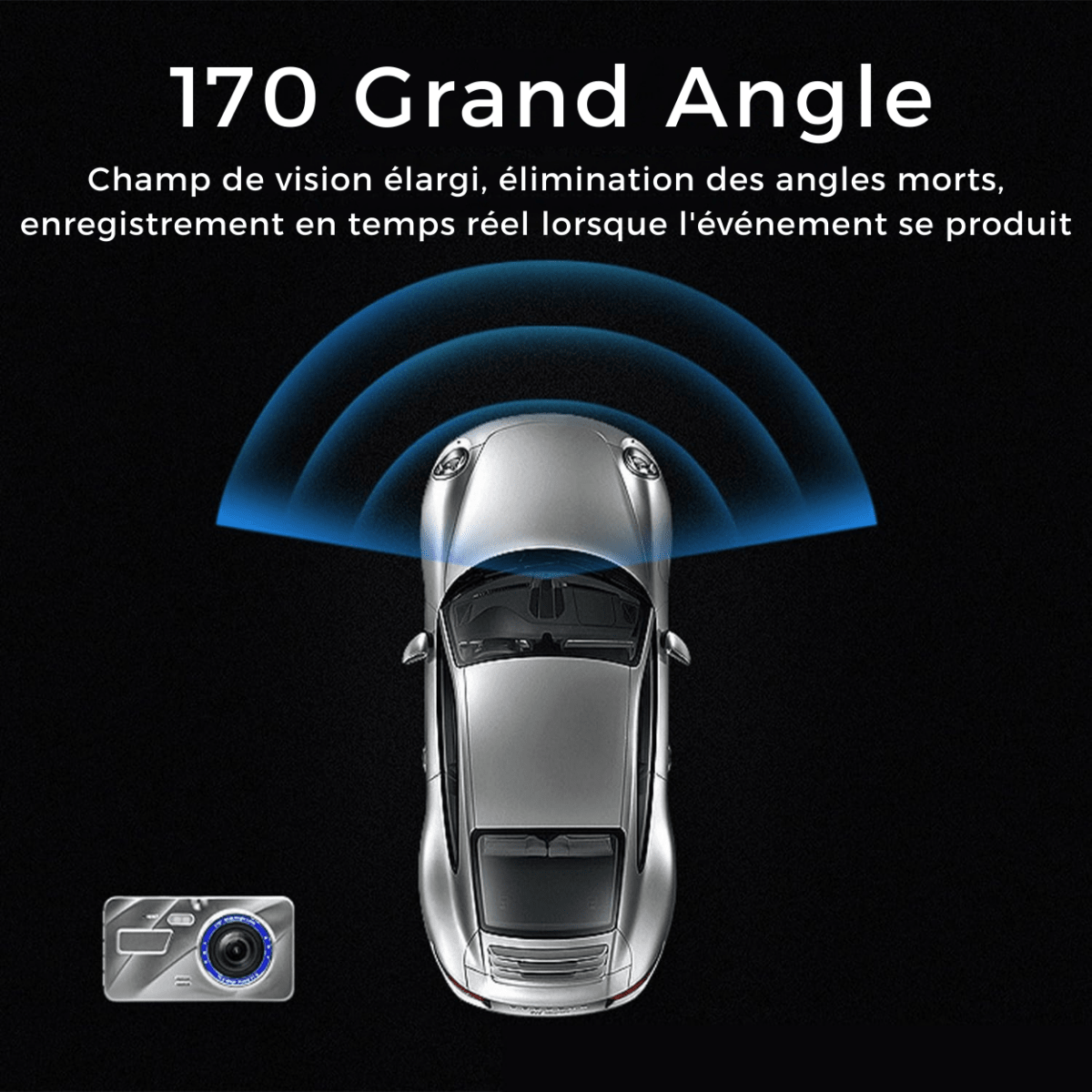 Dashcam Sans Fil 1080P - Vision Nocturne Avant et Arrière - Rondor