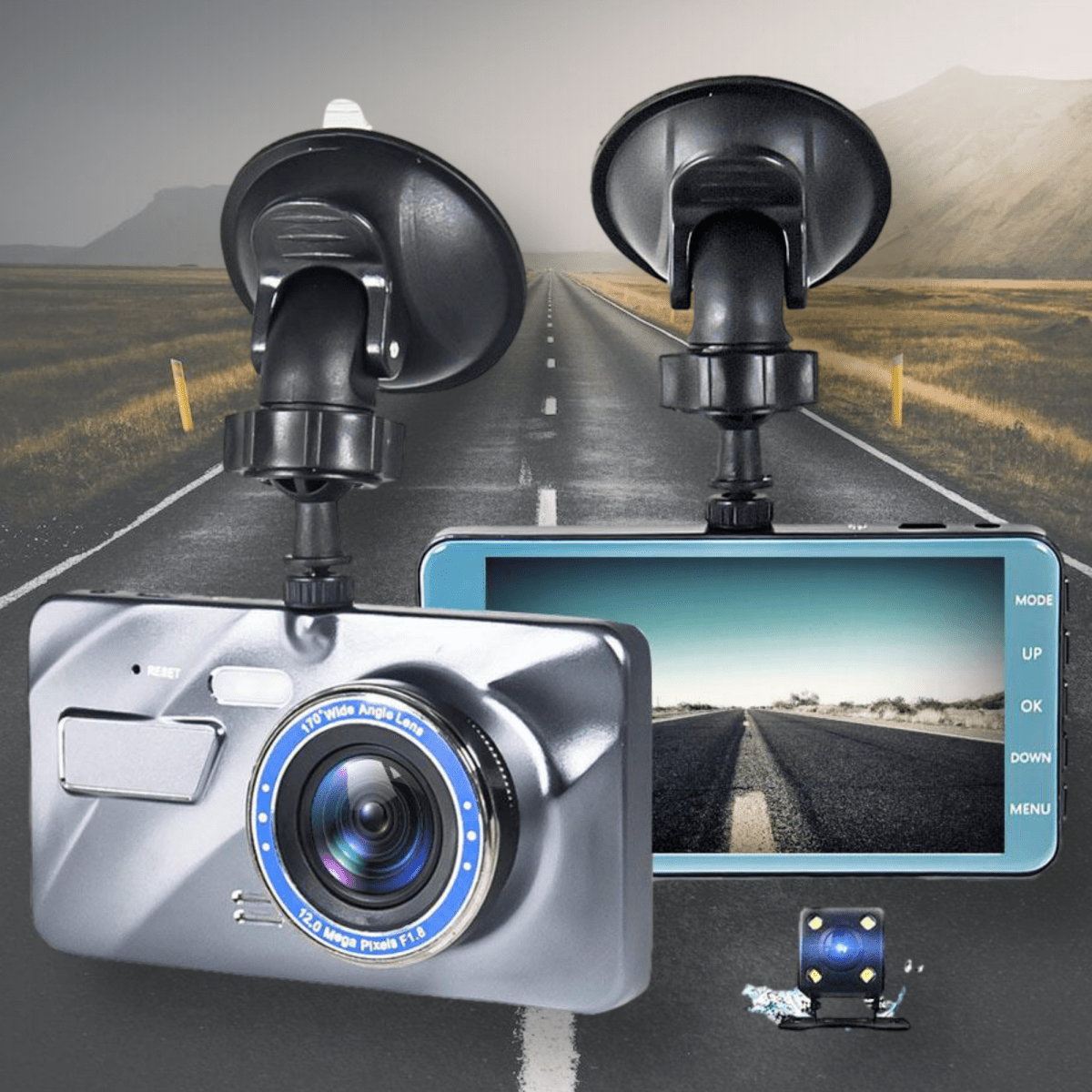 Dashcam Sans Fil 1080P - Vision Nocturne Avant et Arrière - Rondor