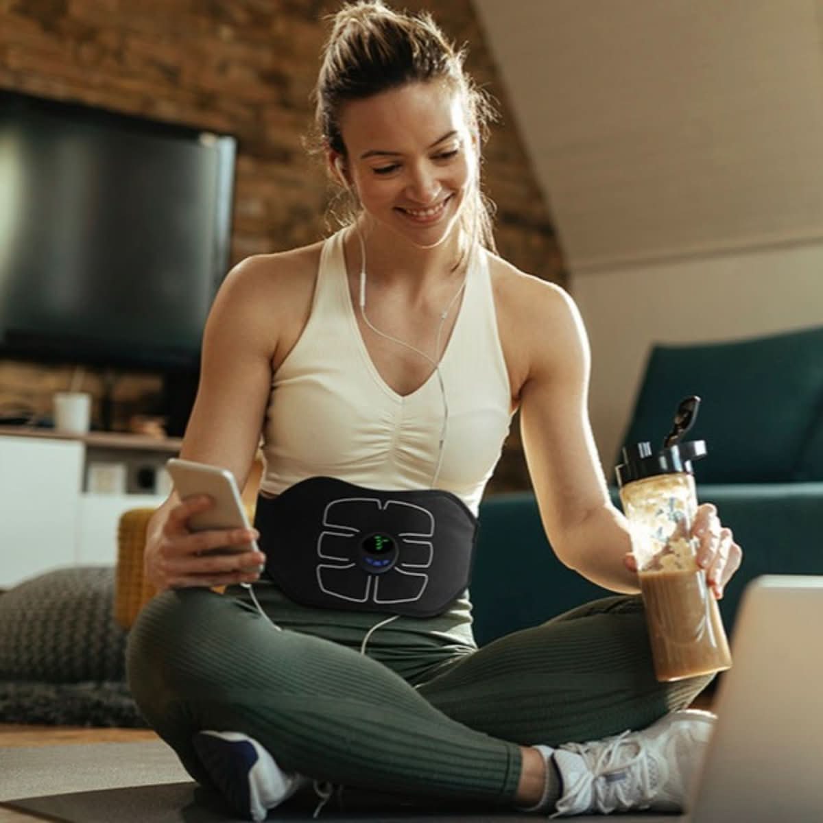 Flextone Sculpt - Appareil d'électrostimulation musculaire abdominale pour un entraînement efficace à domicile - Rondor