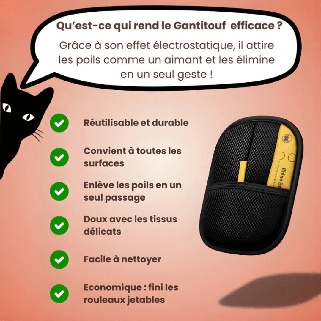 Gantitouf - Gant Anti - Poils Réutilisable & Écologique | RONDOR - Rondor