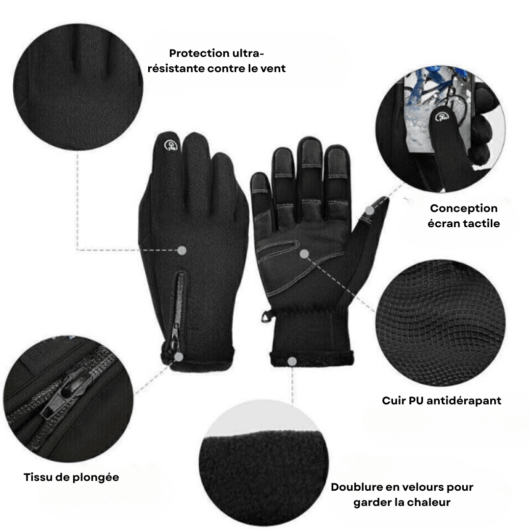 Gants chauffants pour hommes & femmes | Imperméables, tactiles & idéals pour le ski, le cyclisme & les activités hivernales - Rondor