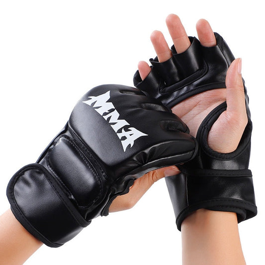 Gants MMA - Gants Hommes et Femmes - Gants en Cuir sans Doigts Combats - Rondor