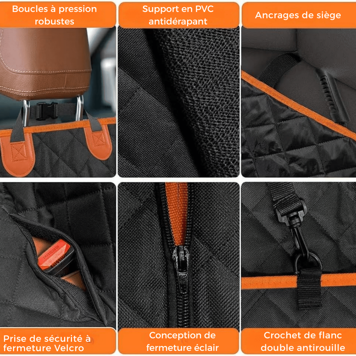 Housse de Protection de Siège Arrière de Voiture Impénétrable - Rondor