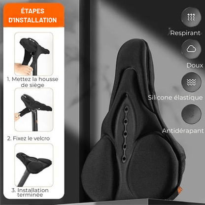 Housse de selle vélo anti - douleur – coussins silicone ergonomiques - Rondor