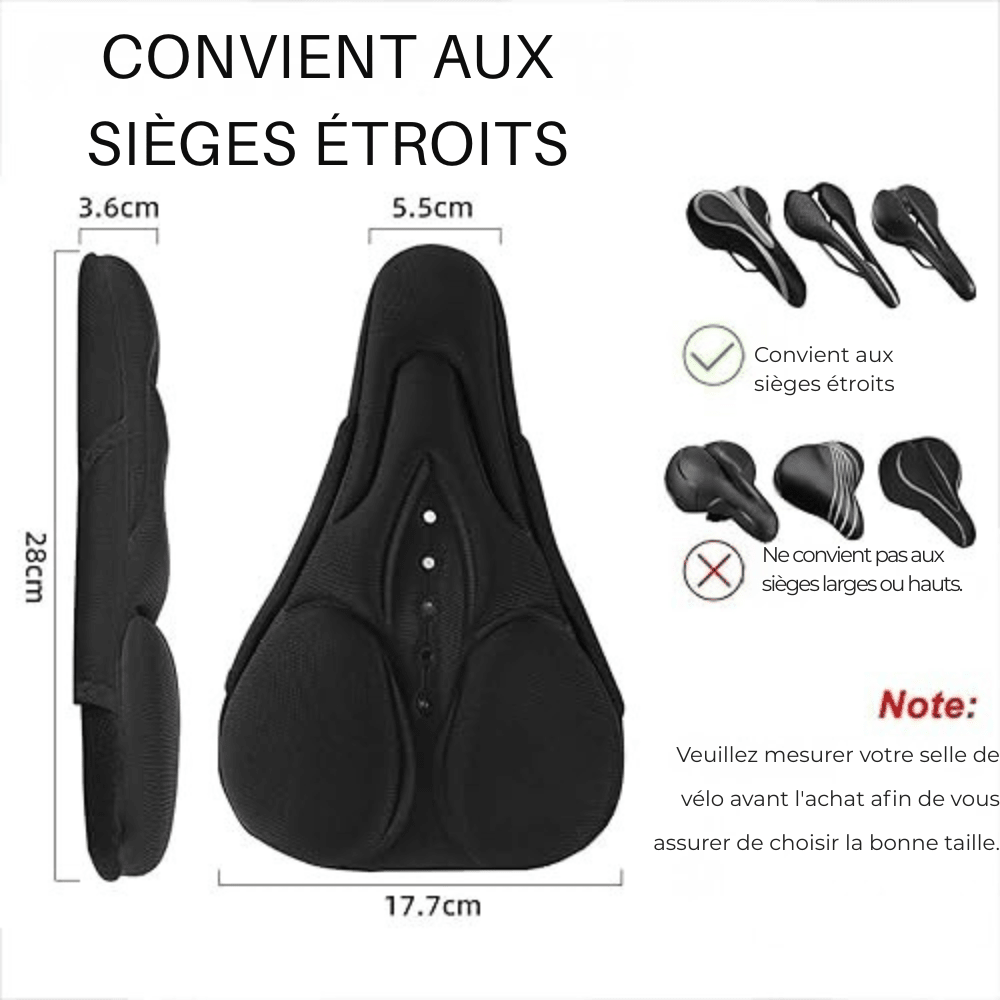 Housse de selle vélo anti - douleur – coussins silicone ergonomiques - Rondor