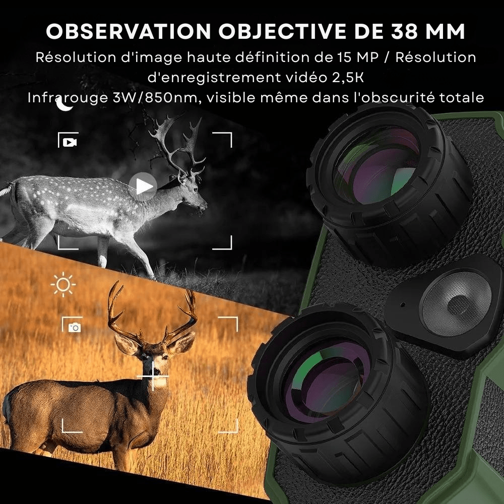Jumelles Vision Nocturne HD 500m Militaire –Zoom 12x & Batterie Longue Durée - Rondor