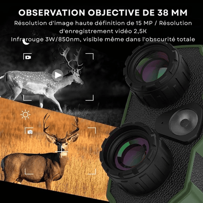 Jumelles Vision Nocturne HD 500m Militaire –Zoom 12x & Batterie Longue Durée - Rondor