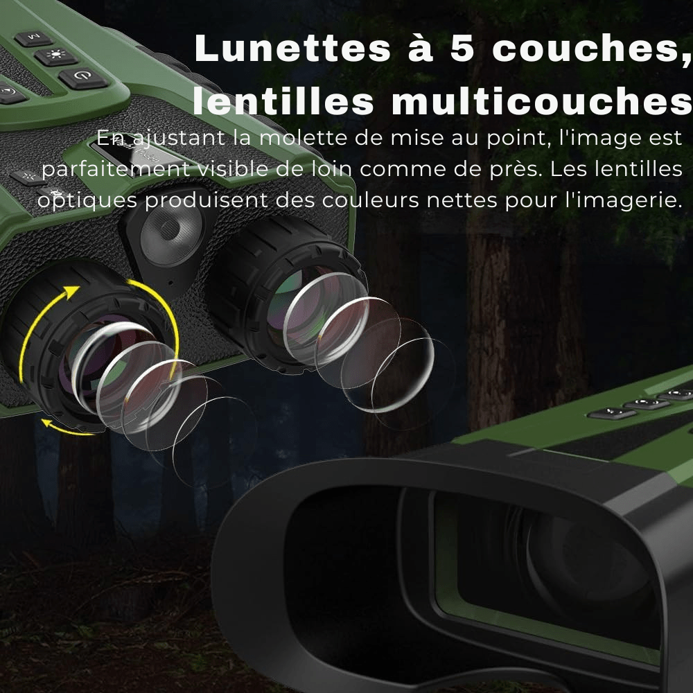 Jumelles Vision Nocturne HD 500m Militaire –Zoom 12x & Batterie Longue Durée - Rondor