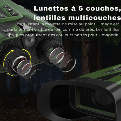 Jumelles Vision Nocturne HD 500m Militaire –Zoom 12x & Batterie Longue Durée - Rondor