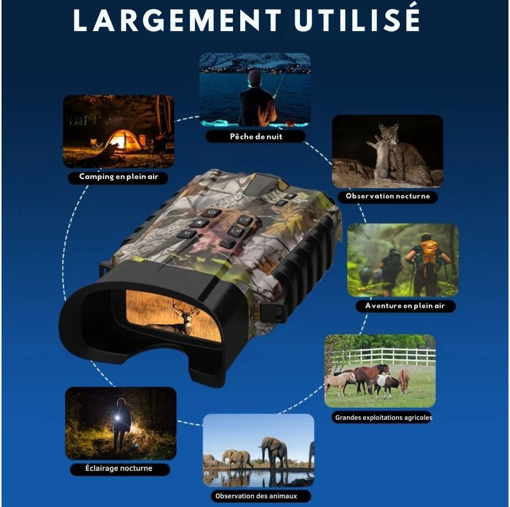 Jumelles Vision Nocturne HD 500m Militaire –Zoom 12x & Batterie Longue Durée - Rondor