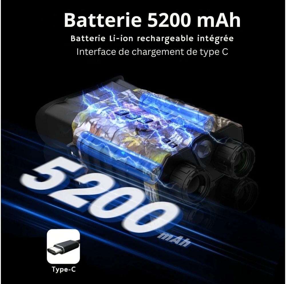 Jumelles Vision Nocturne HD 500m Militaire –Zoom 12x & Batterie Longue Durée - Rondor