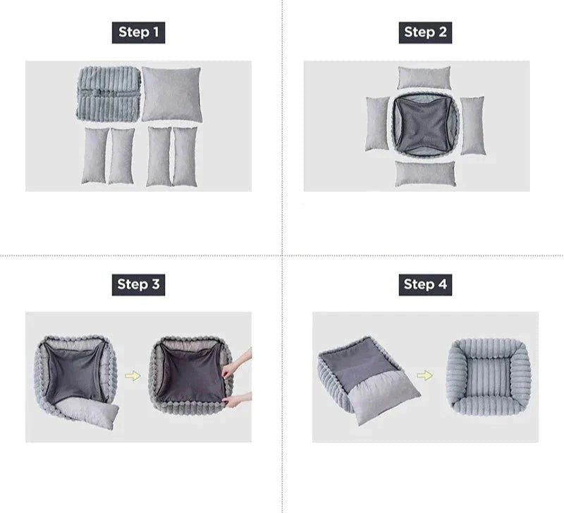 Lit rectangulaire en velours pour chien - Rondor