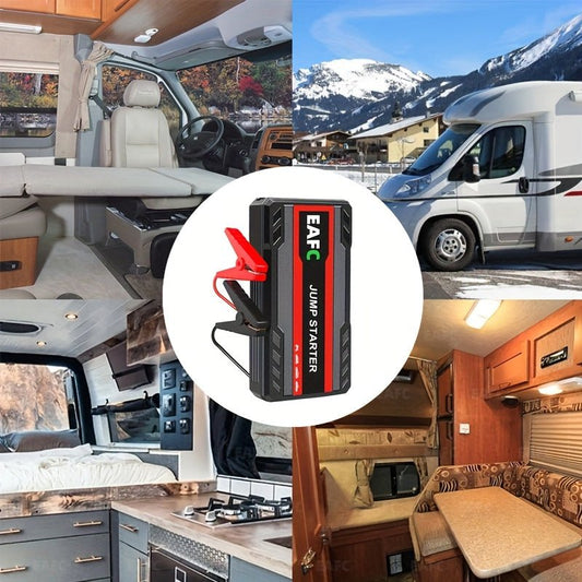 LuxAuto Elite Démarreur de Voiture Portable | Booster d'urgence et chargeur de batterie mobile pour camping - car 12V, idéal pour les voyages - Rondor